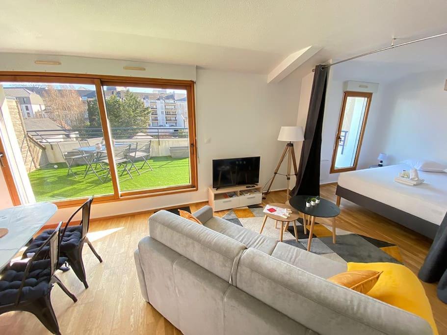 Grand Studio, Belle Terrasse Avec Vue Nantes Bagian luar foto